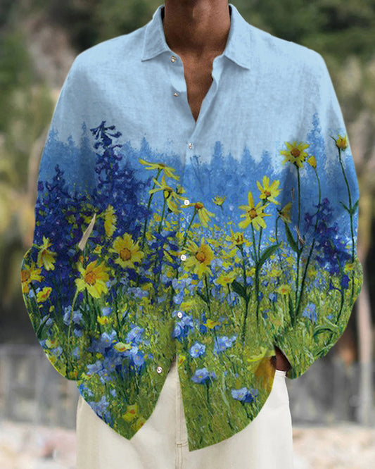 Men's Daisy Long Sleeve Casual Shirt