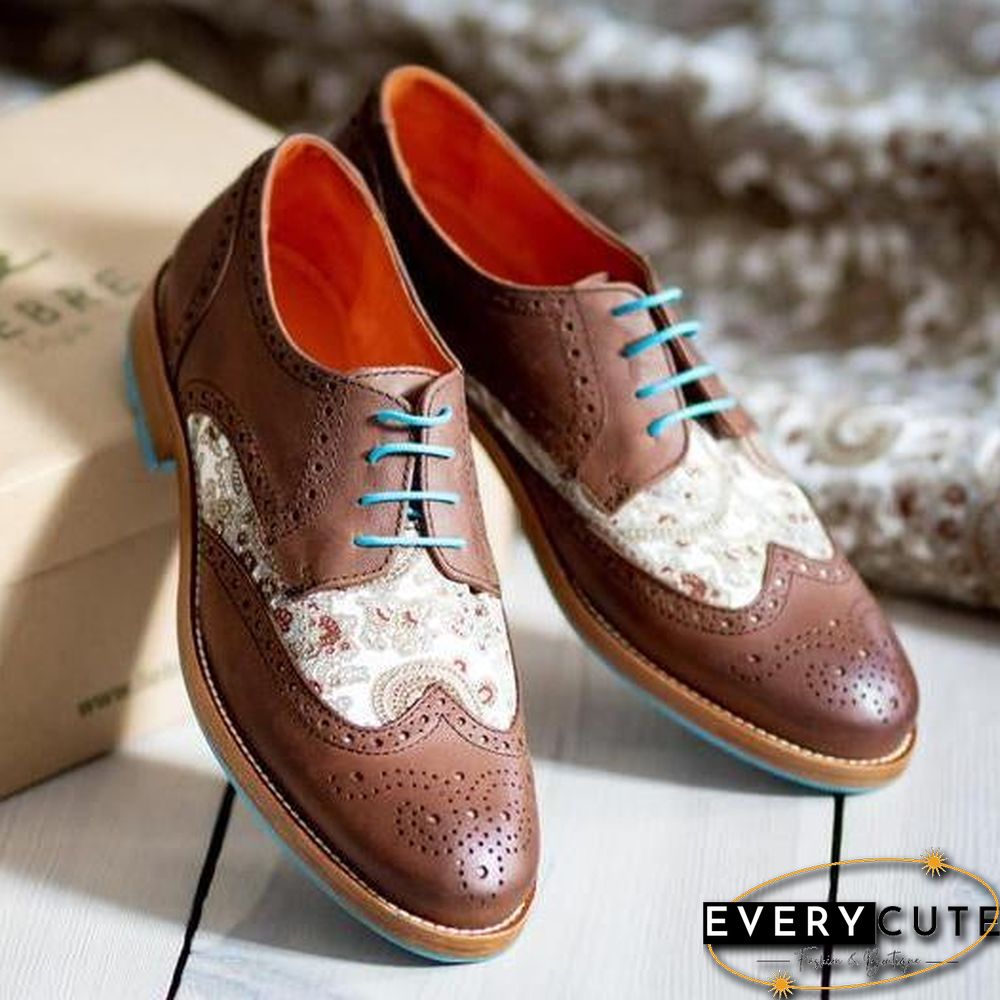 Handmade Silk Dragon Pattern Oxford Shoes