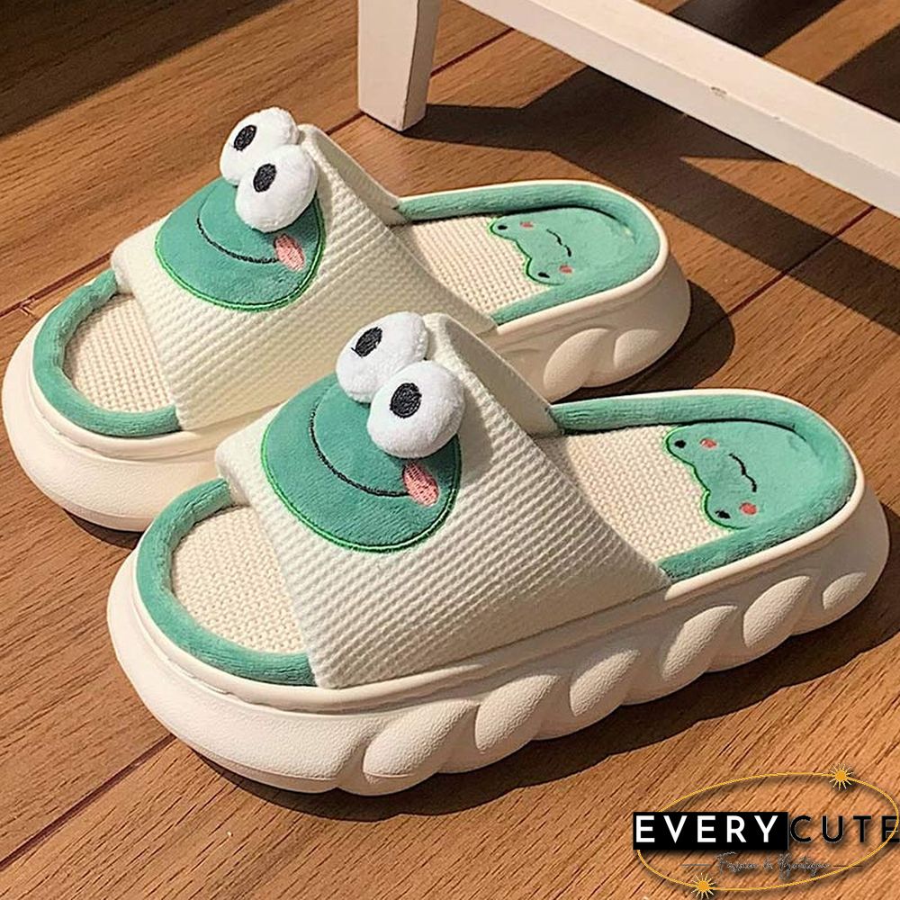 Cartoon Frog Casual Slippers