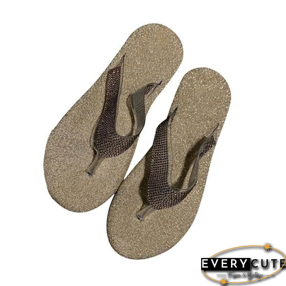 Women Casual Beach Flip Flops Slide Flash Bling Slippers