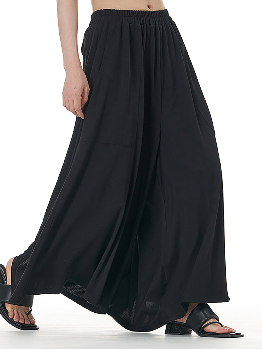 Women Summer Casual Solid Wide-leg Loose Pants FD050