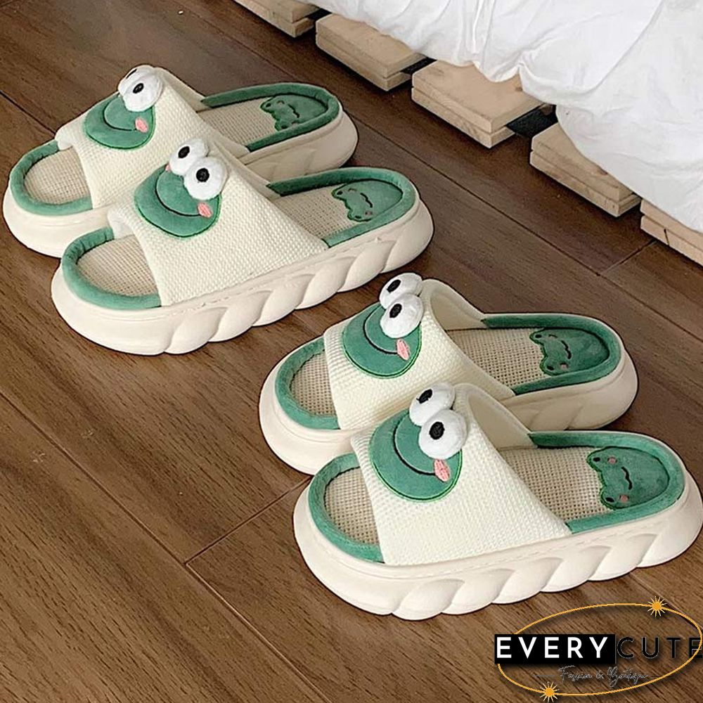 Cartoon Frog Casual Slippers