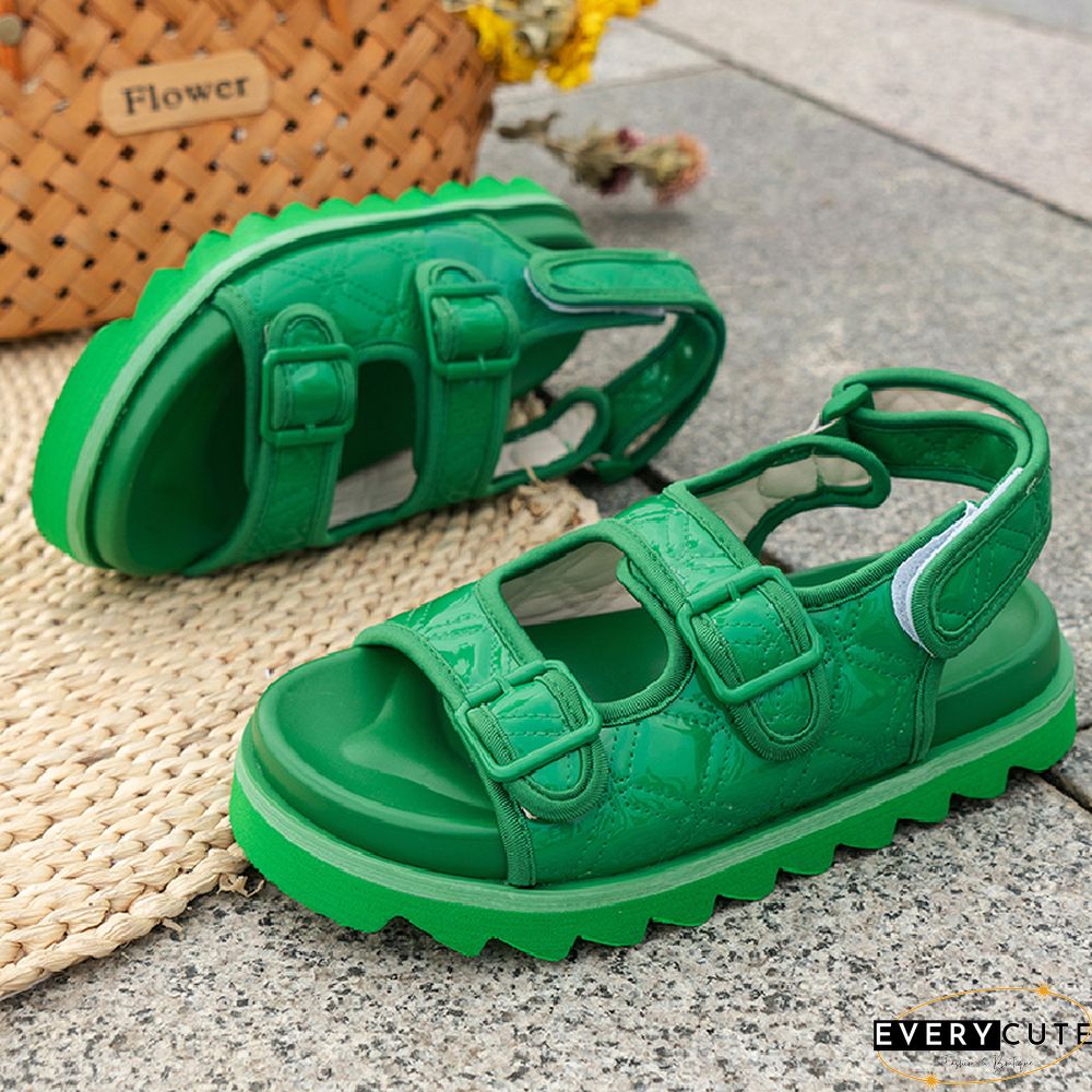 Green Casual Daily Patchwork Solid Color Round Comfortable Out Door Shoes