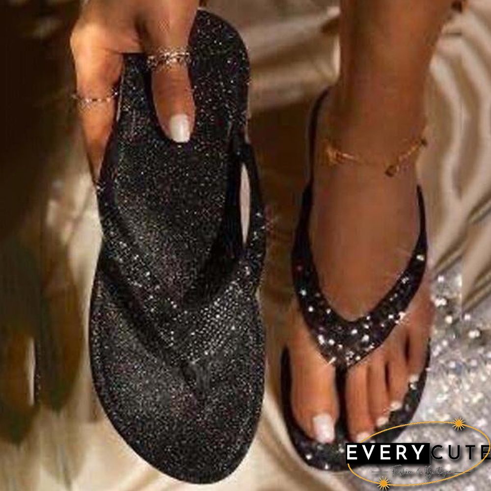 Women Casual Beach Flip Flops Slide Flash Bling Slippers