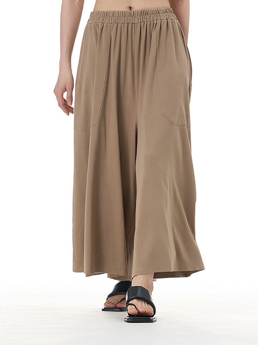 Women Summer Casual Solid Wide-leg Loose Pants FD050