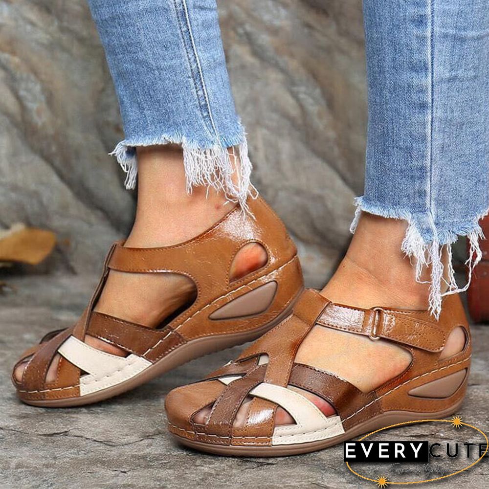 Women Sandals Mix Color Heels Sandals Summer Shoes Woman Gladiator Wedges Chaussures Femme Casual Chalas Mujer Platform Shoes