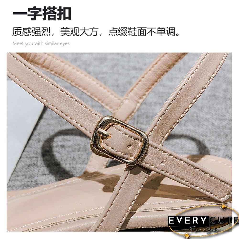 Summer Low Heel Women's Sandals Fashion Strap Design Princess Girl Shoes Large Size Black Outer Wear Slippers Free Shipping