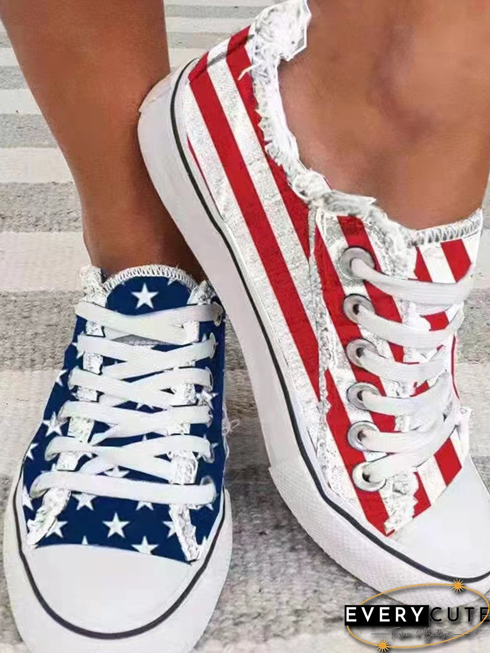 American Independence Day Flag Commemorative Canvas Shoes