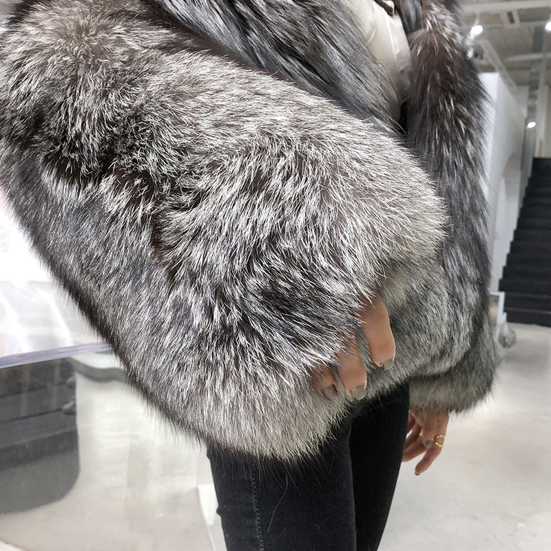 men’s fall fashion 2024 Fur Coat Women's Short Fashion Faux Fox Fur Whole Fur Coat 2024 Autumn and Winter New Fur Coat