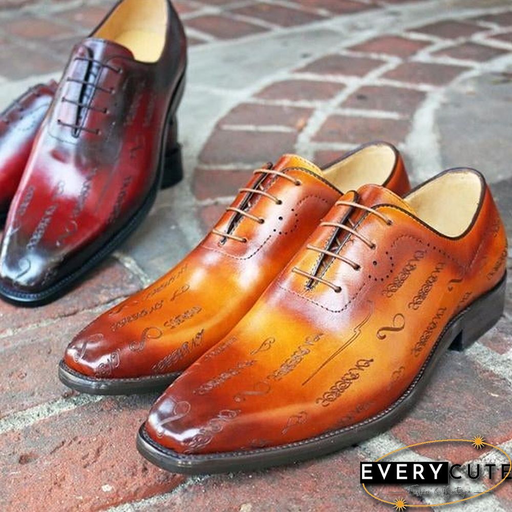 Special Symbol Carved Oxford Shoes