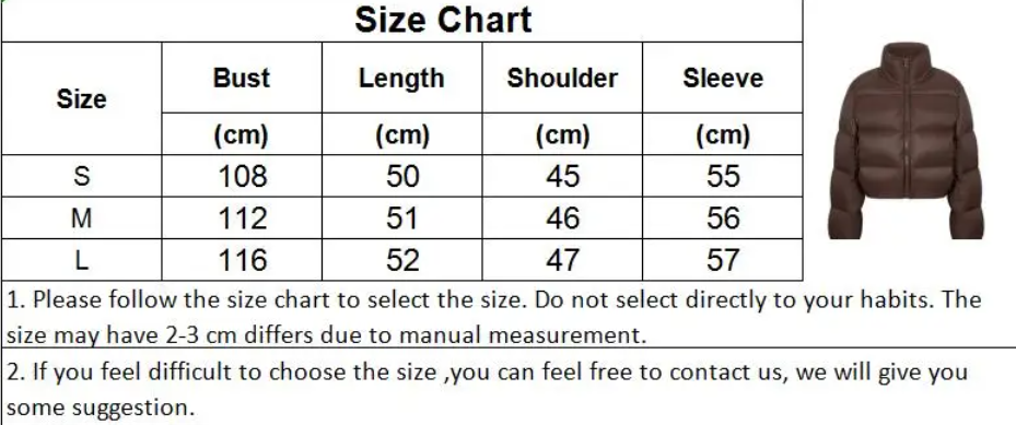 warmmeta New Autumn Winter Short Parkas Jacket Women Warm Zipper Loose Down Coat Female Cotton Jacket Solid Thick Windproof Outerwea