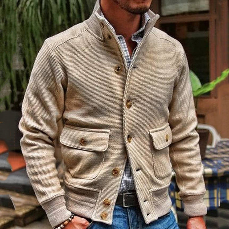 mens fall fashion 2024 New Jacket Men's Korean-Style Stand Collar Solid Color Casual Jacket Jacket Men