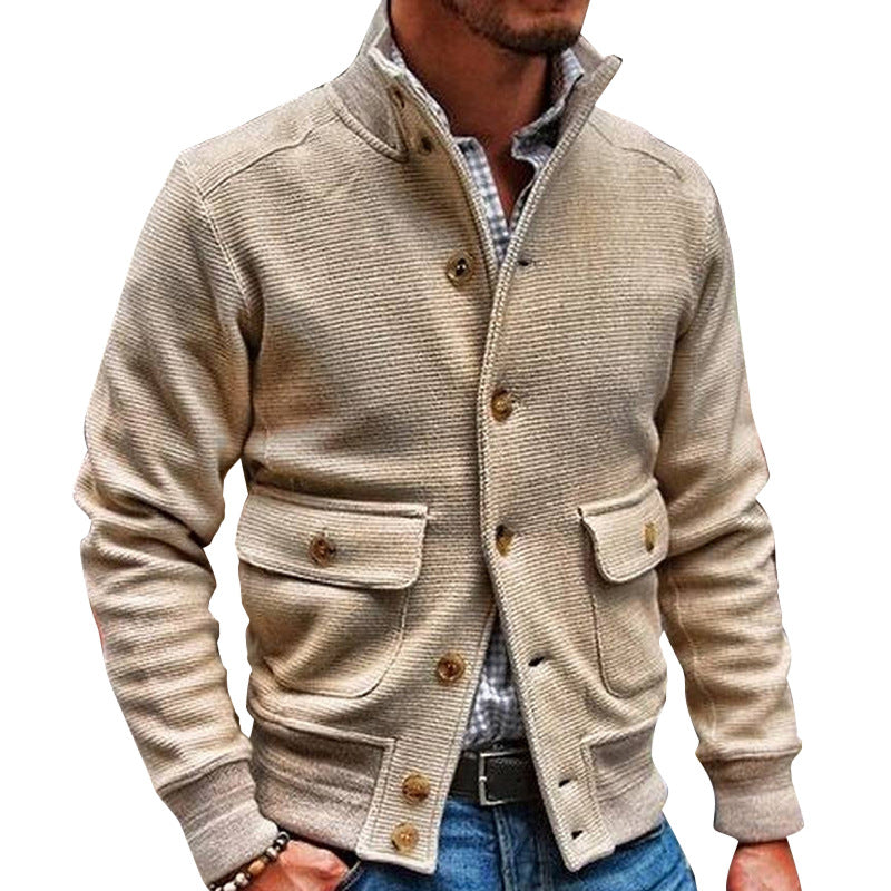 mens fall fashion 2024 New Jacket Men's Korean-Style Stand Collar Solid Color Casual Jacket Jacket Men