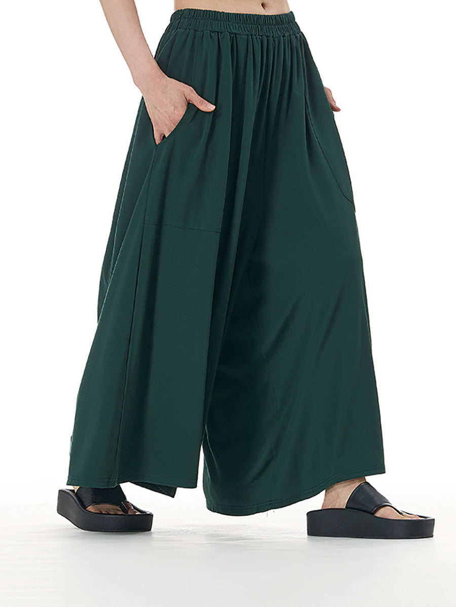 Women Summer Casual Solid Wide-leg Loose Pants FD050