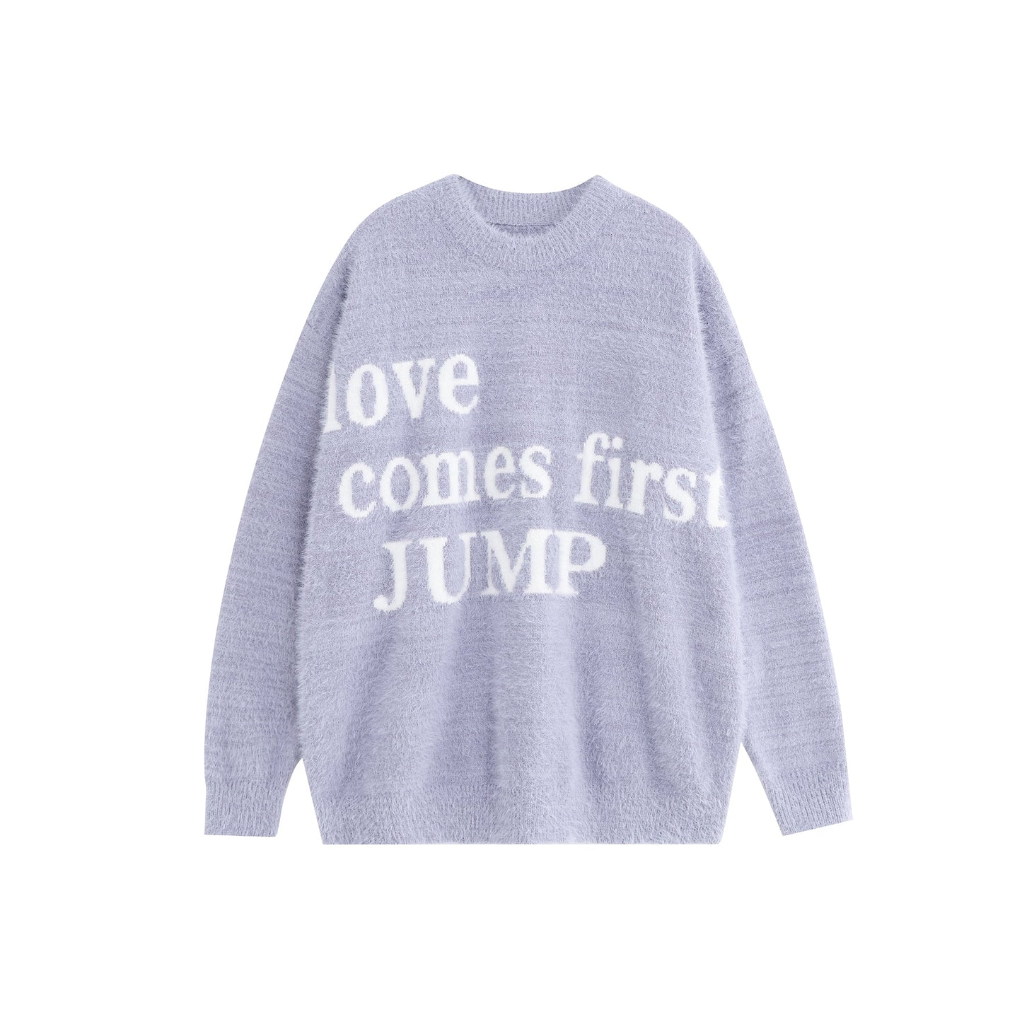 JUMPNEXT Letter Logo Jacquard Knit Crewneck Long Sleeve Sweater