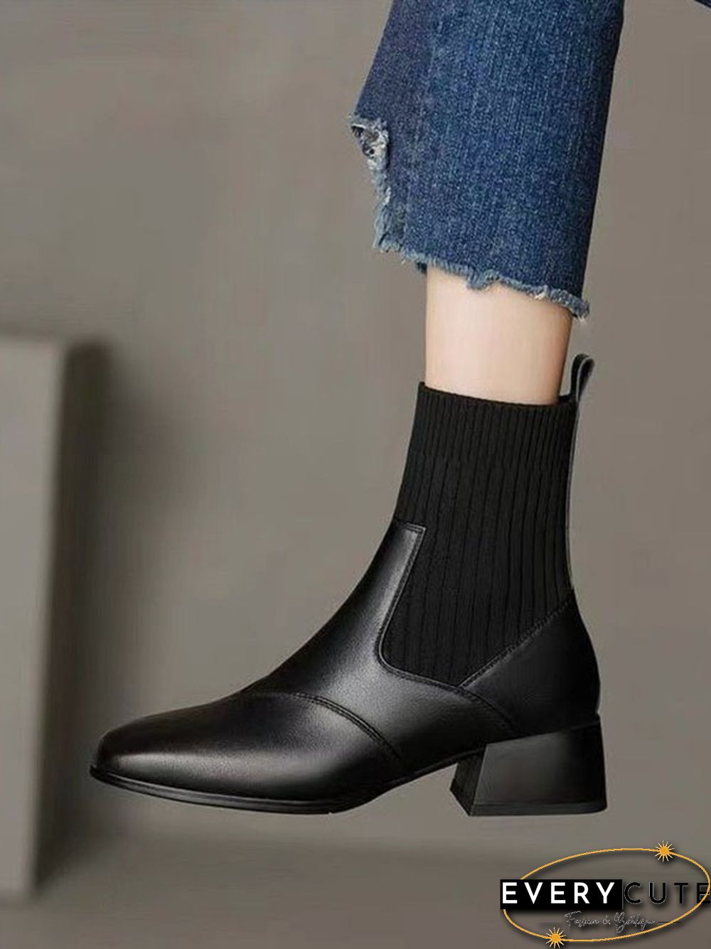 Solid Color Split-Joint Boots Chelsea Boots