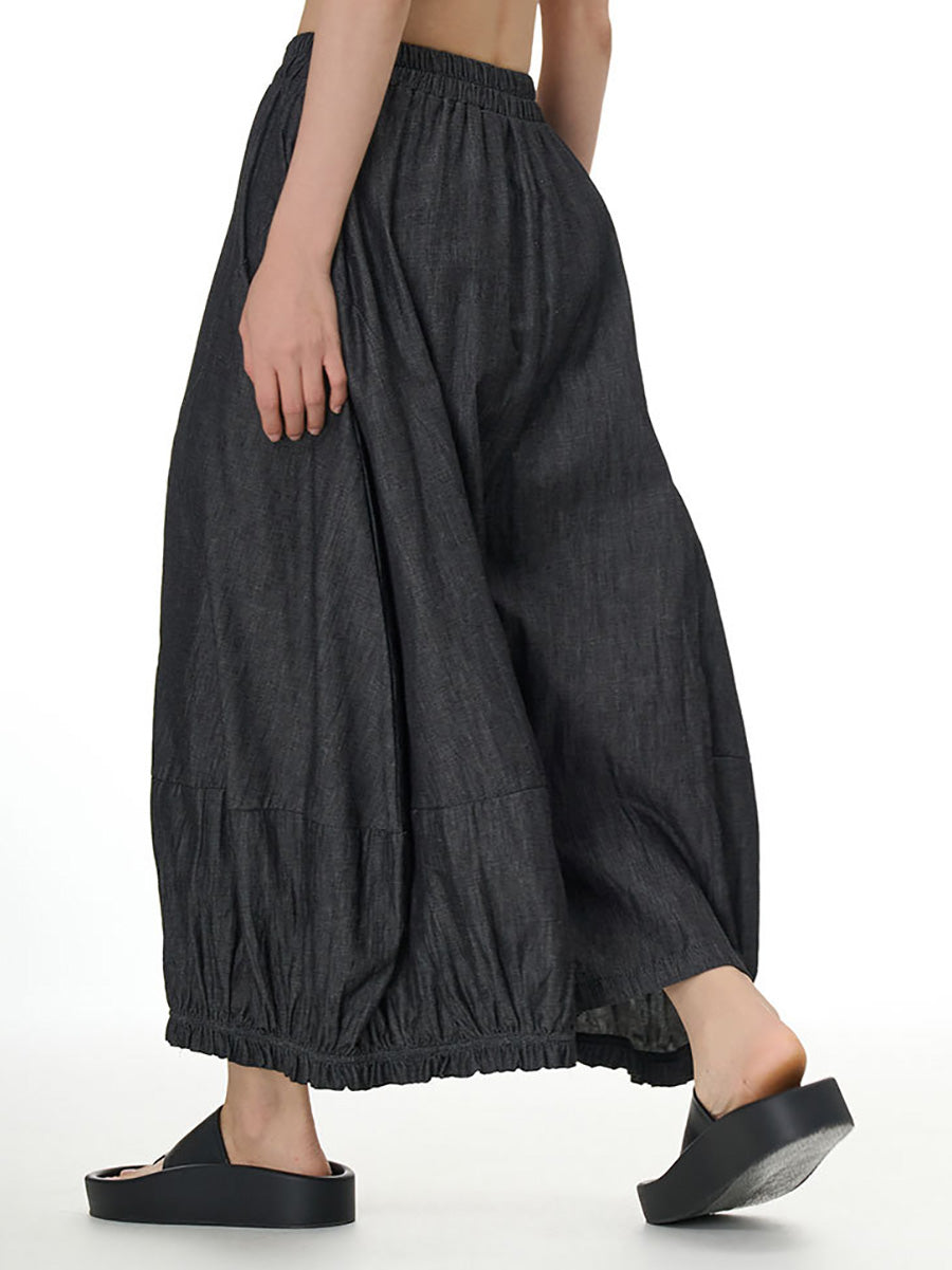 Women Casual Summer Solid Wide-leg Loose Pants FD028