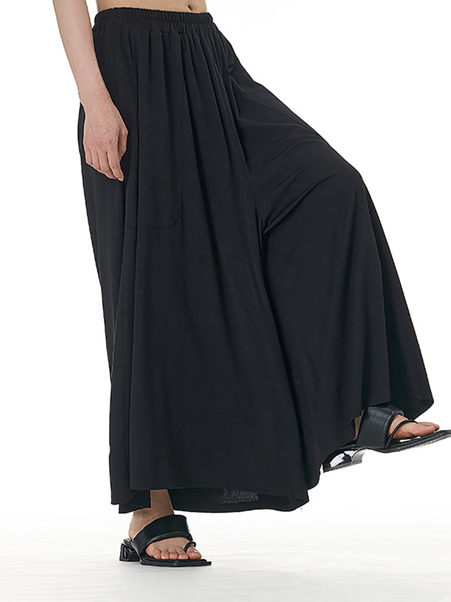 Women Summer Casual Solid Wide-leg Loose Pants FD050