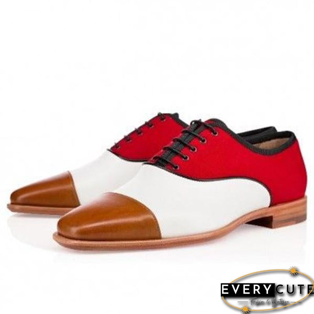 Stylish Color Matching Leather Shoes Oxford Shoes