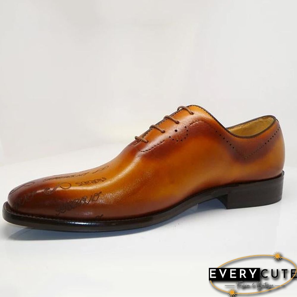 Special Symbol Carved Oxford Shoes