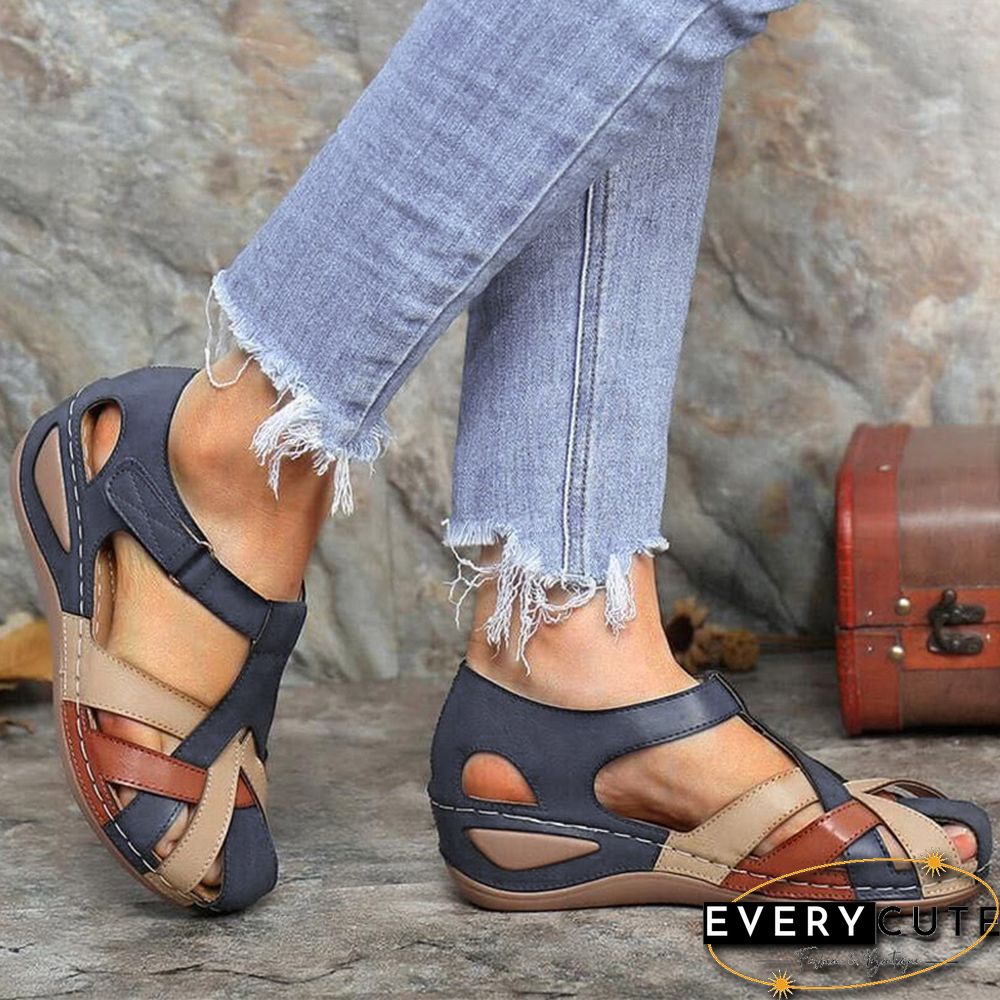 Women Sandals Mix Color Heels Sandals Summer Shoes Woman Gladiator Wedges Chaussures Femme Casual Chalas Mujer Platform Shoes