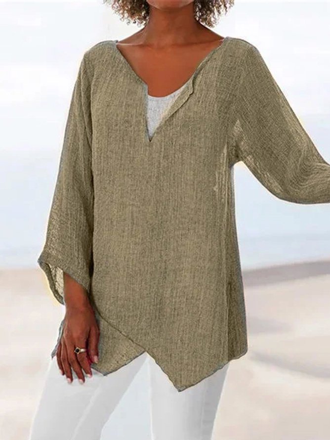 Loose Linen Women Summer Blouses ap4