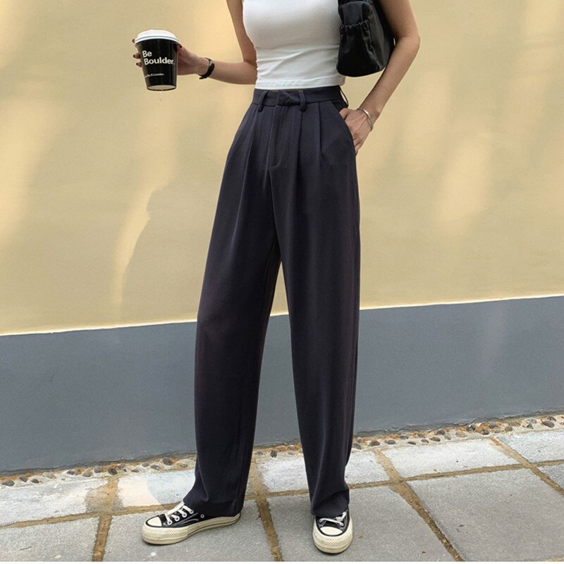 Women Loose Long Straight Wide Leg Pants