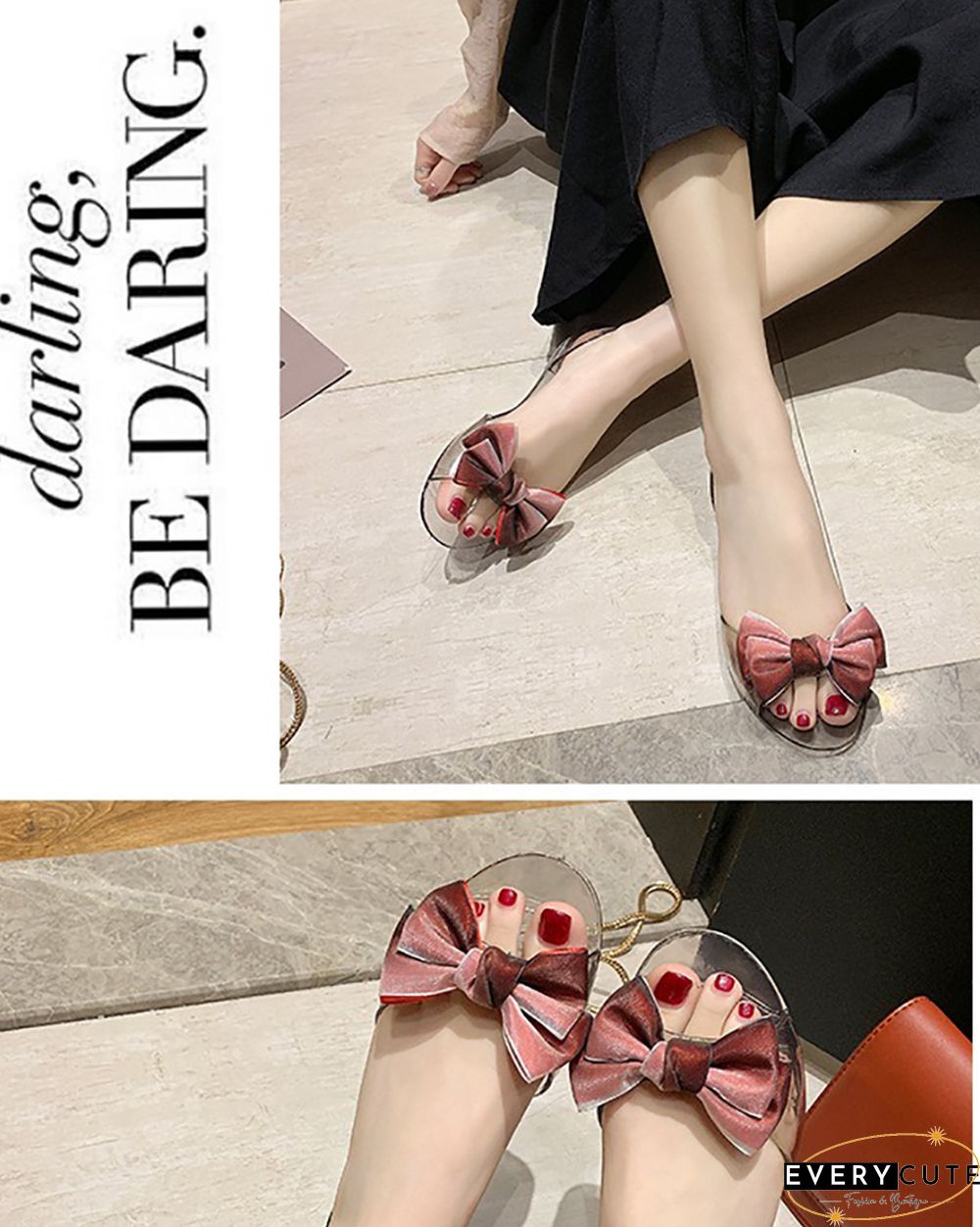 Flat Plastic Beach Flower Shoes