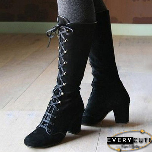 Women Autumn/Winter Elegant Retro Chunky Heel Boots