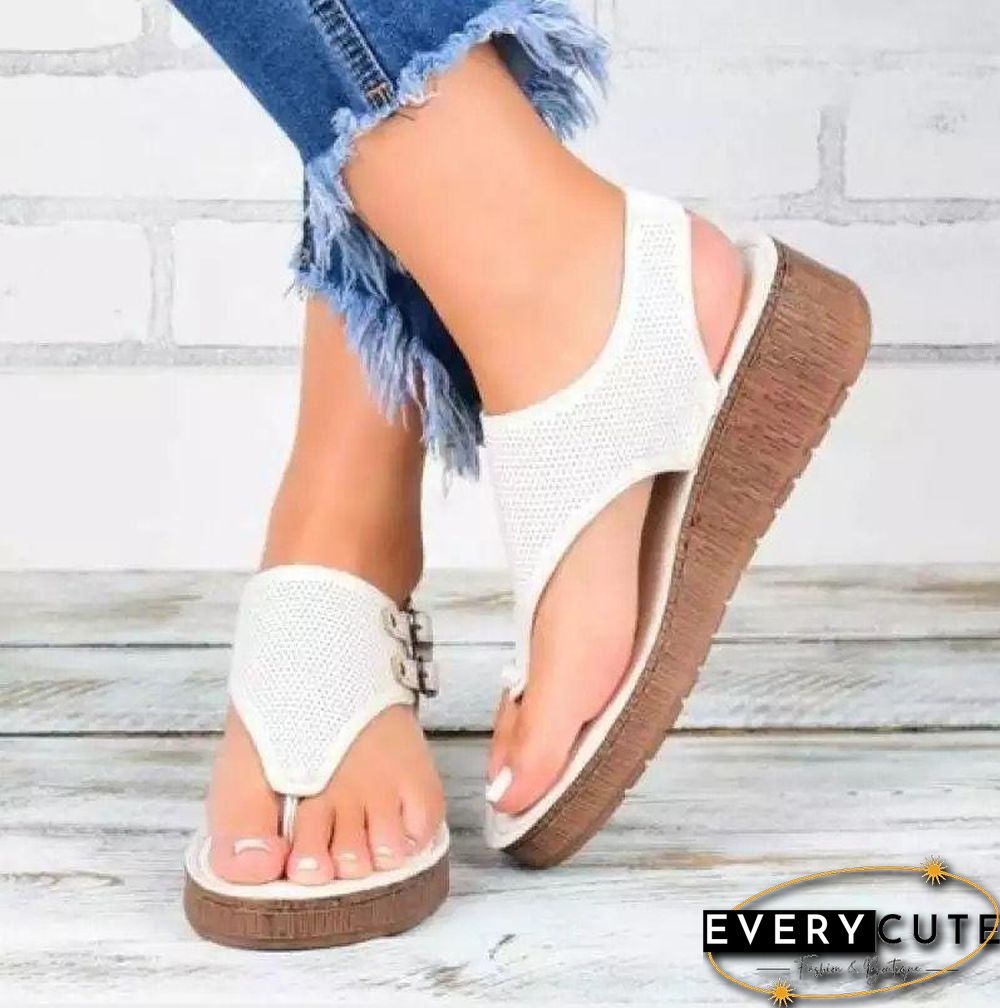 Casual Women Summer Buckle Platform Shoes