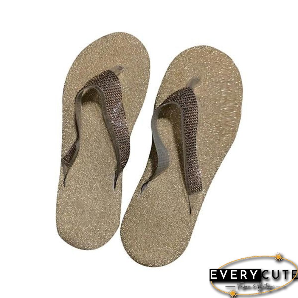 Women Casual Beach Flip Flops Slide Flash Bling Slippers