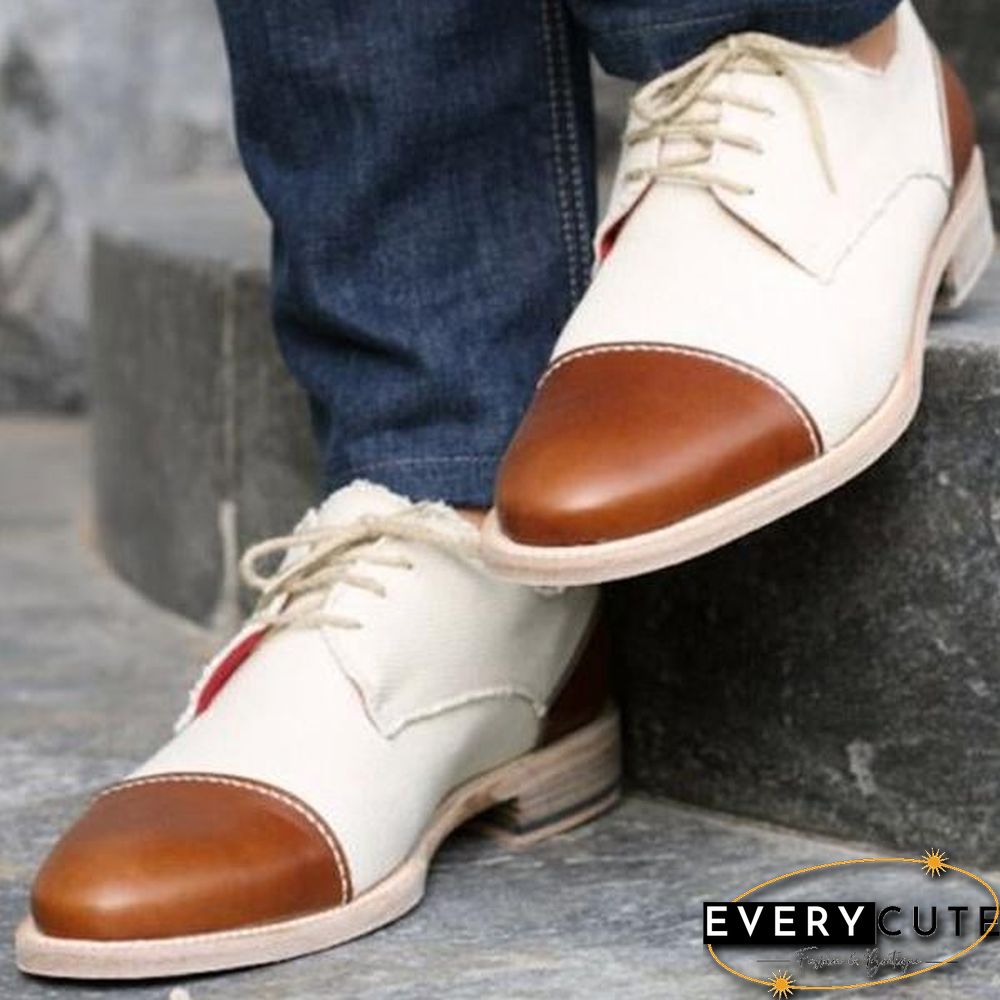 Stylish Color Matching Leather Shoes Oxford Shoes