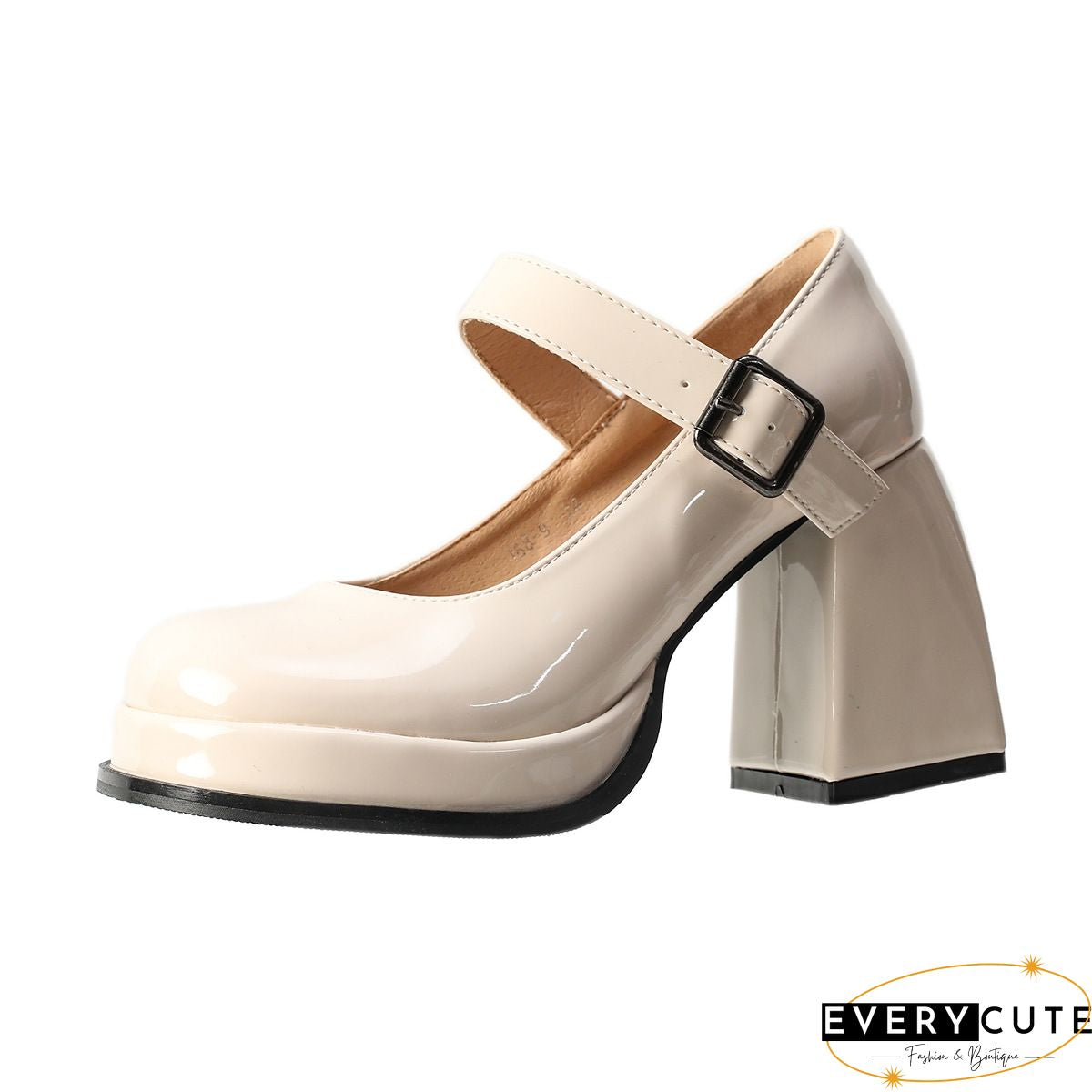 Solid One Bandage Block Heel Jenny Shoes