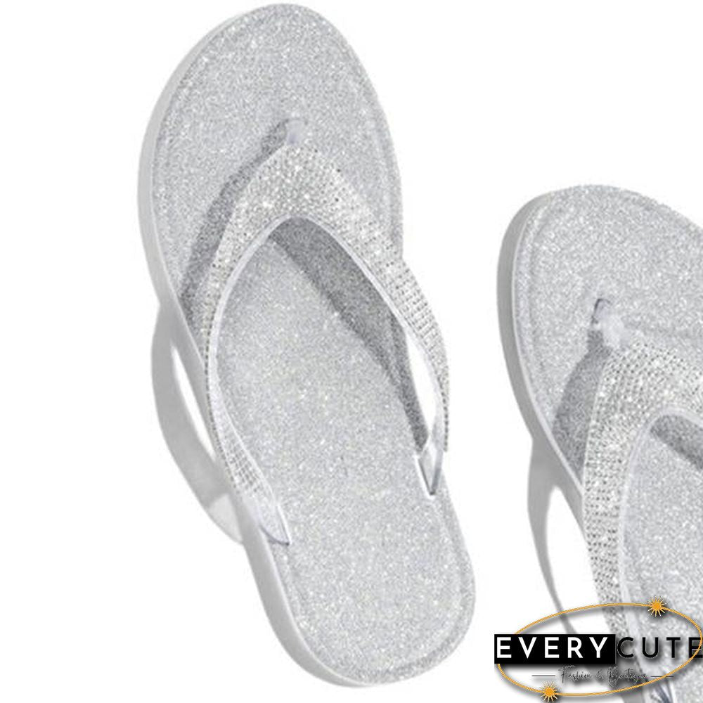 Women Casual Beach Flip Flops Slide Flash Bling Slippers