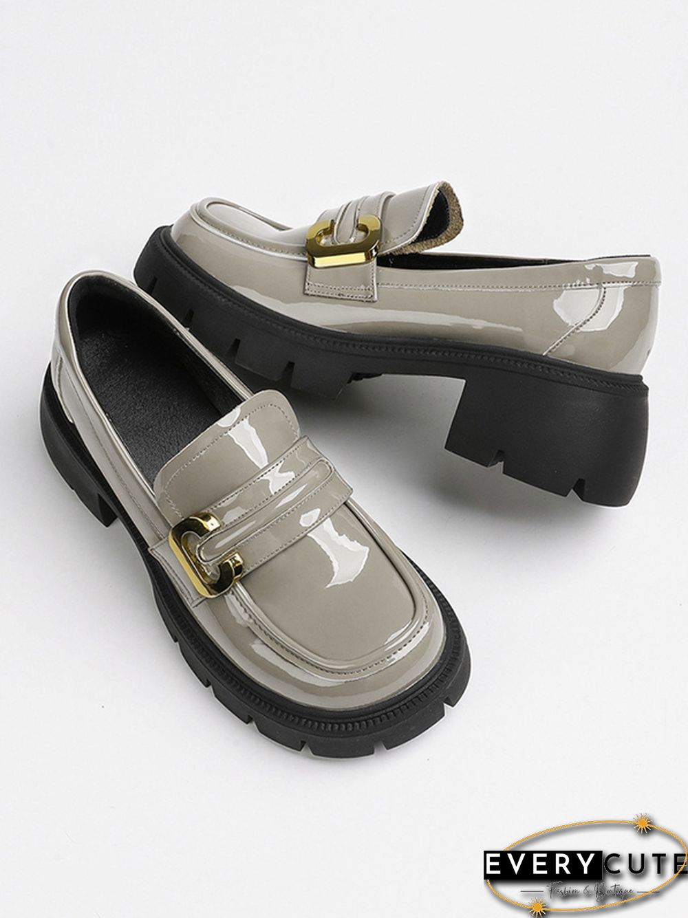 Round-Toe Split-Joint Loafers