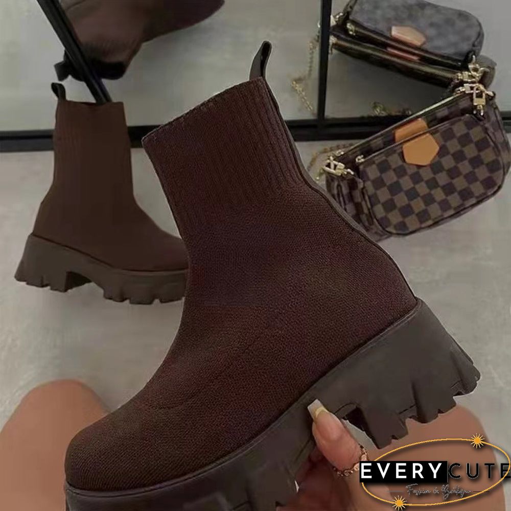 Sock Opening Platform High-Sole Casual Sneakers Shoes