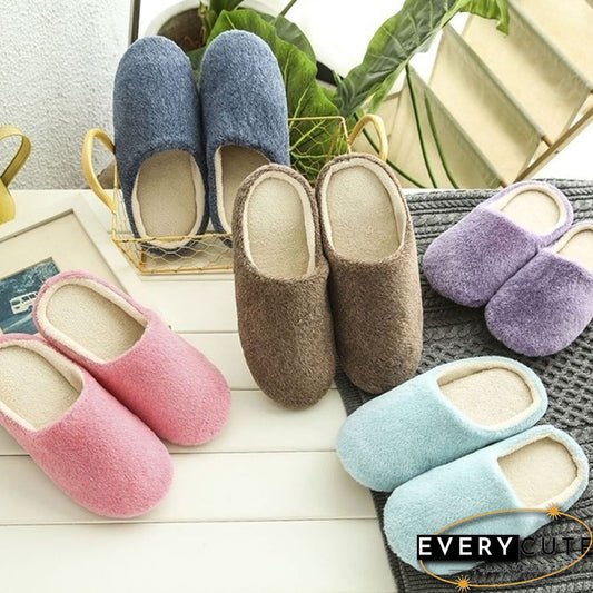 Fashion Unisex Winter Warm Velet Slippers Non-Slip House Shoes Indoor Floor Shoes