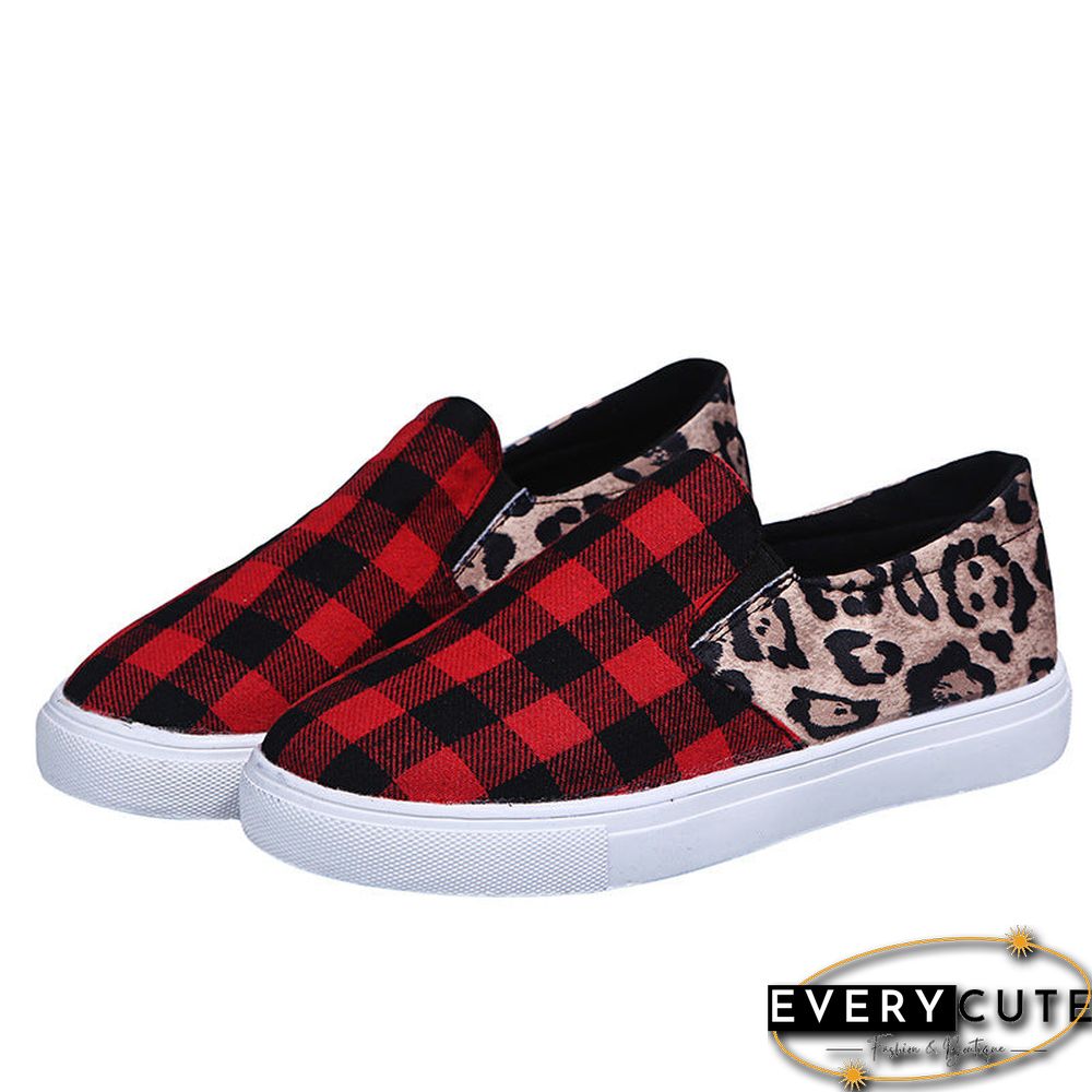 Casual Canvas Plaid Round Toe Shoes