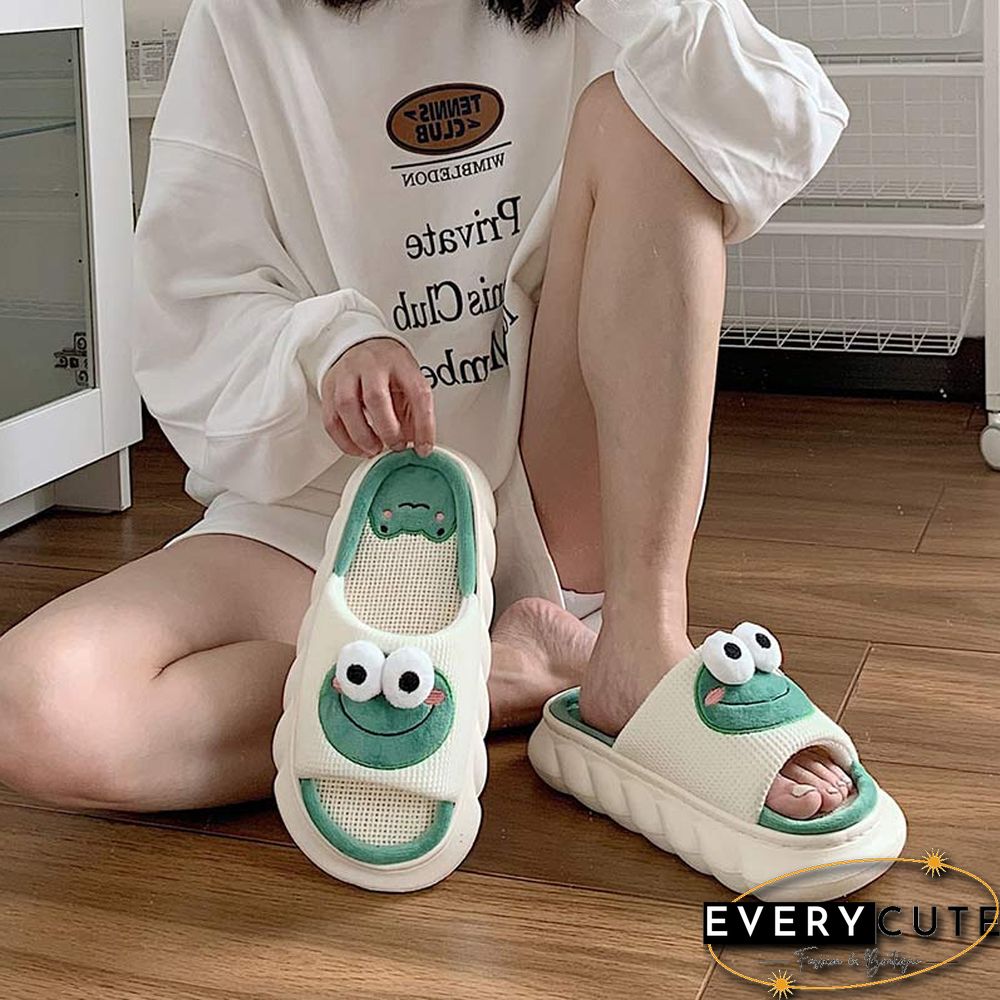 Cartoon Frog Casual Slippers