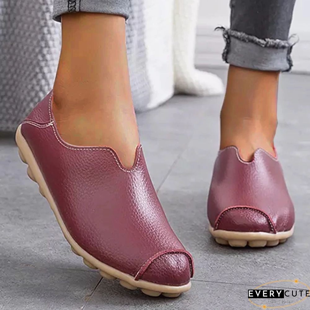 Owlkay Casual flat heel cow tendon low top shoes