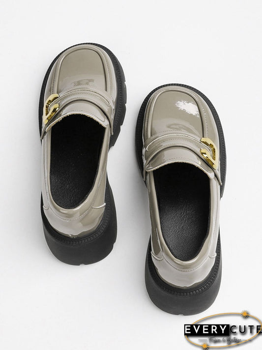 Round-Toe Split-Joint Loafers