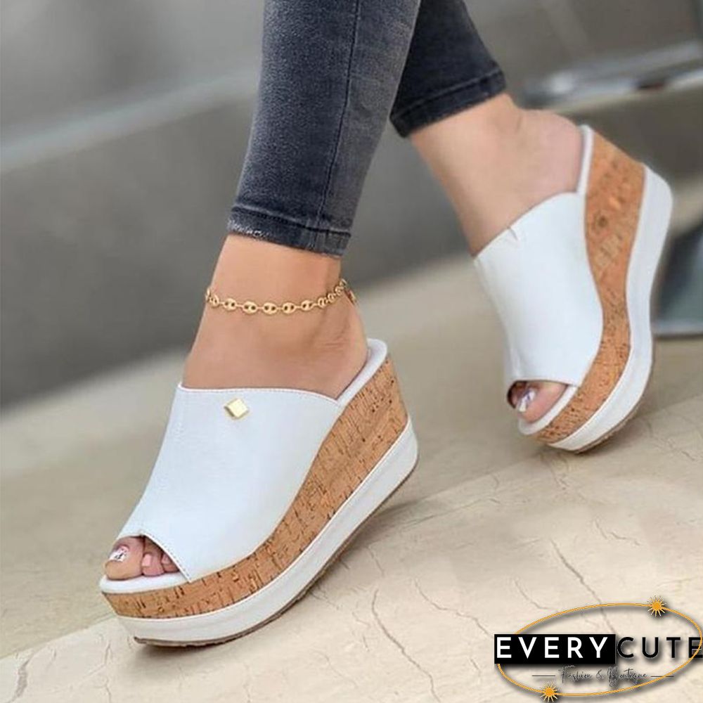 Fashion Wedge Platform Ladies Slippers