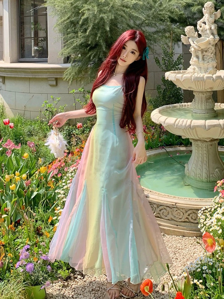 Fantasia Pastel Aesthetic Rainbow Fairy Dress