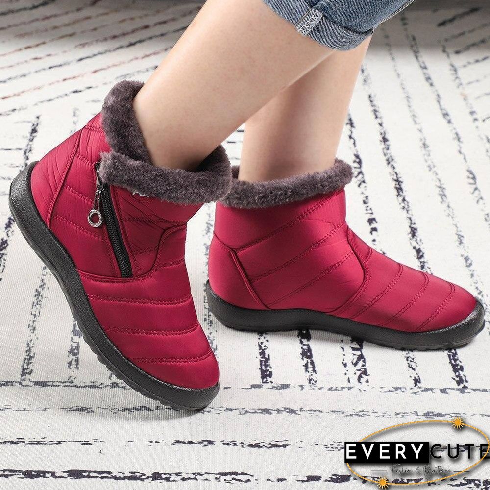 Winter Shoes Women Snow Boots Waterproof Plush Fur Ankle Woman For Boot Black Red Femmes Bottes Esbotas Invierno Botas De Mujer