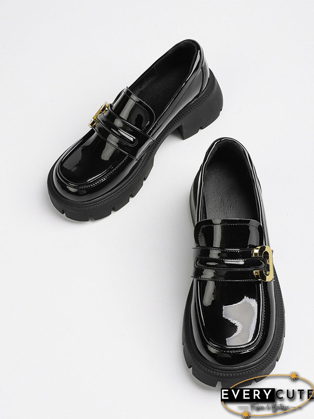 Round-Toe Split-Joint Loafers