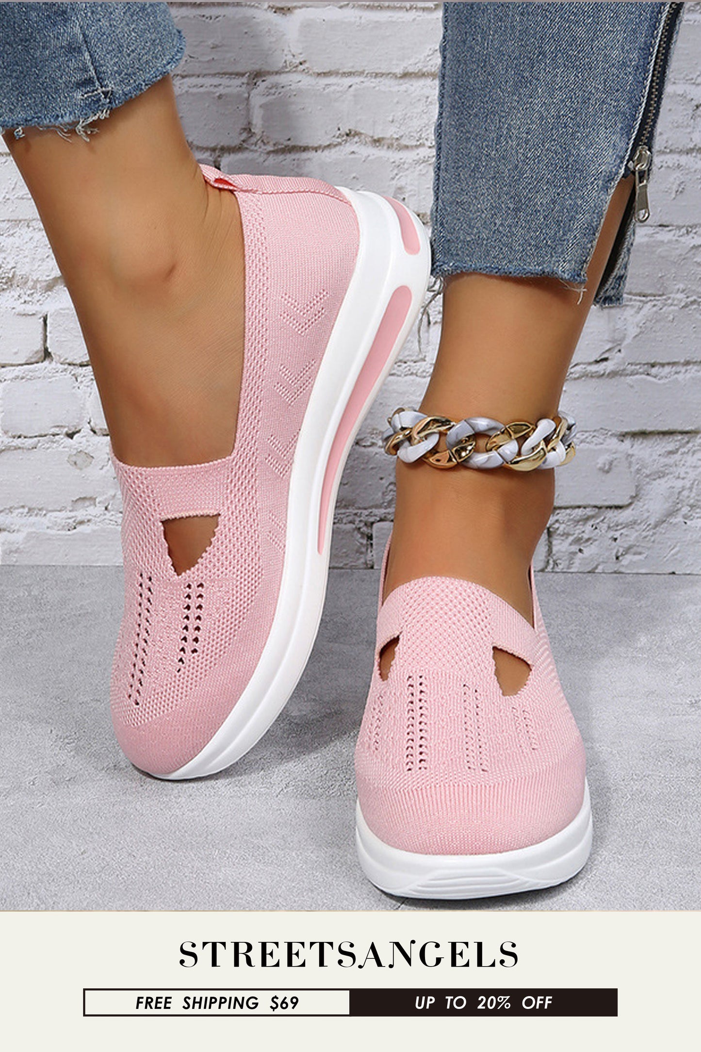 Women Knit Mesh Casual Slip On Comfort Flat Shoes