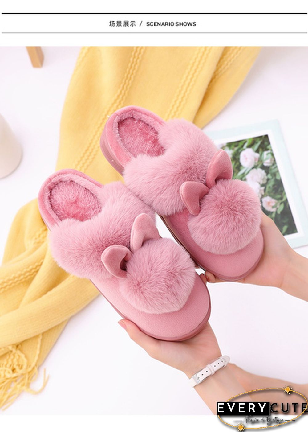 Winter Womens Indoor Shoes Cotton Cartoon Slippers Warm Home Shoes Women Cute Slippers Plus Size 36-41 Pantufas Feminino