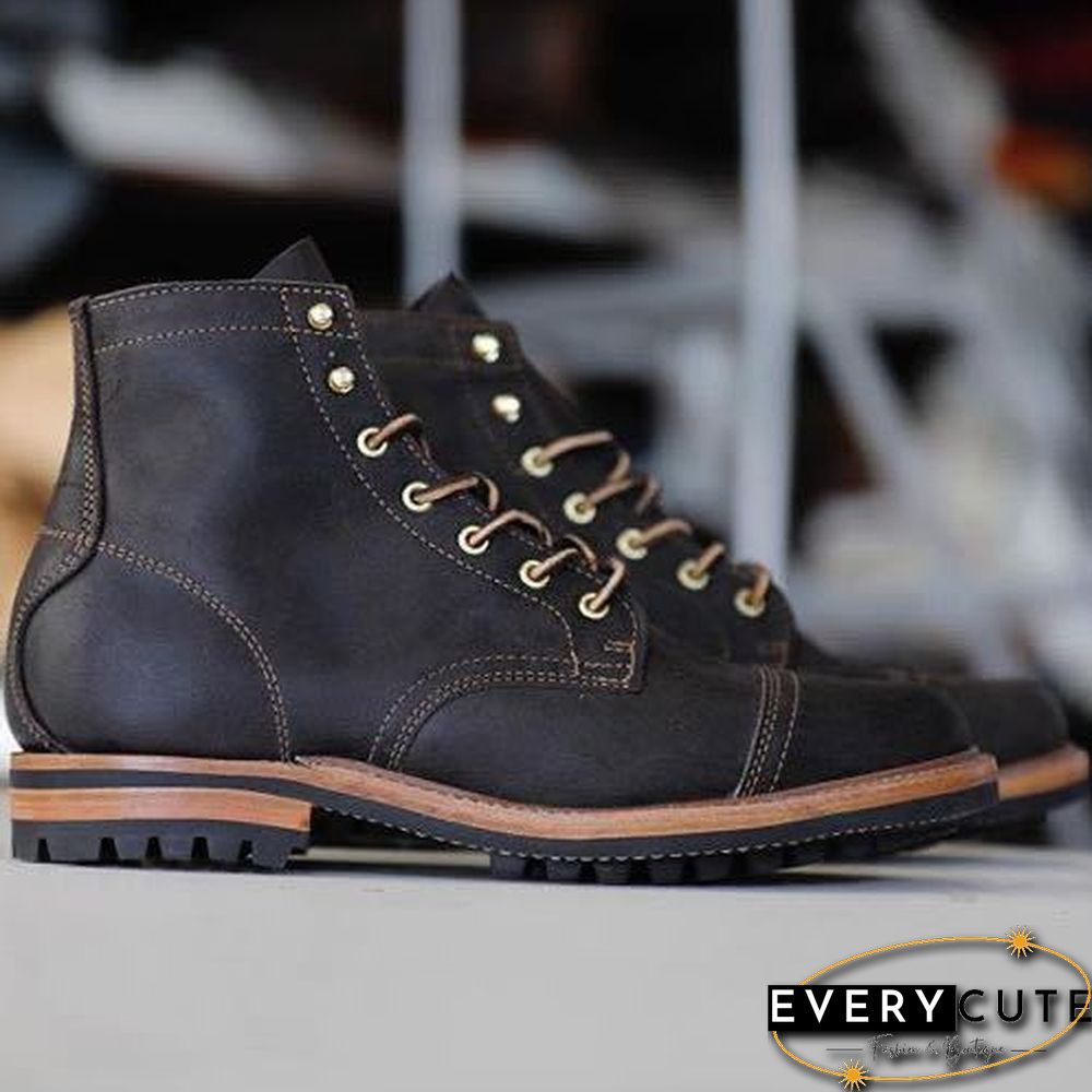 Cow Split Leather Men Boots Comfortable Boots Men Footwear Rubber Ankle Boots Men's Shoes