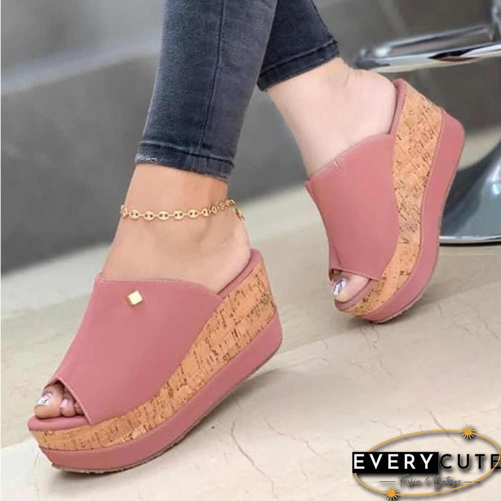 Fashion Wedge Platform Ladies Slippers