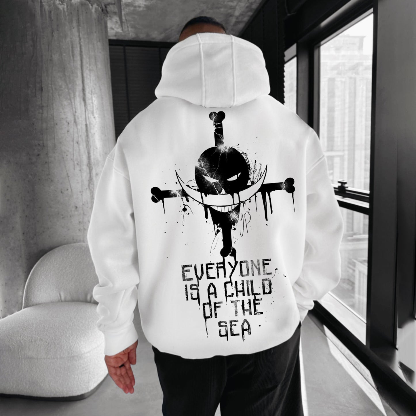 Oversize One Piece Print Hoodie